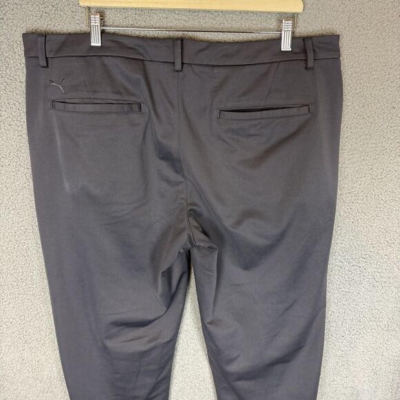 Puma Pants Mens 40x33 Grey Golf Flat Front Casual Stretch Outdoor Polyester - Picture 5 of 10